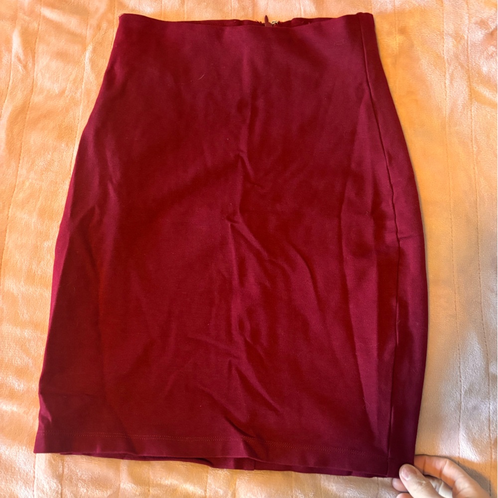 Red pencil skirt